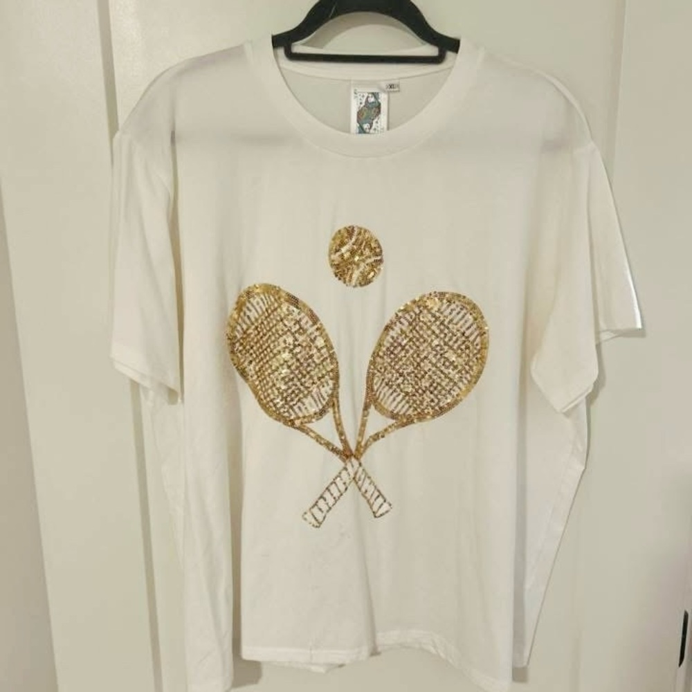 QOS Tennis Sequin Shirt